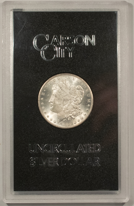 Dollars 1880-CC $1 MORGAN DOLLAR – GSA W/ BOX & ORIGINAL CARD, CHOICE+ BU, CARSON CITY!
