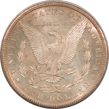 Dollars 1880-S $1 MORGAN DOLLAR PCGS MS-63 PL, RATTLER HOLDER, UNUSUAL TONING, PROOFLIKE