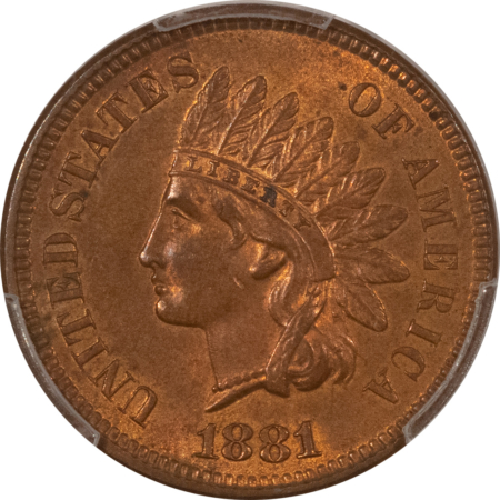 Indian 1881 INDIAN CENT – PCGS MS-63 BN, LOOKS GEM!