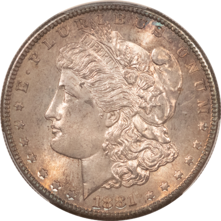 Dollars 1881-S $1 MORGAN DOLLAR – PCGS MS-66, PRETTY ORIGINAL LUSTROUS GEM+