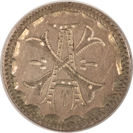 Dimes 1882 SEATED DIME LOVE TOKEN “A” – HIGH GRADE & INTRICATE DESIGN!