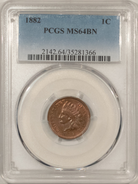Indian 1882 INDIAN CENT – PCGS MS-64 BN, FRESH & PREMIUM QUALITY!