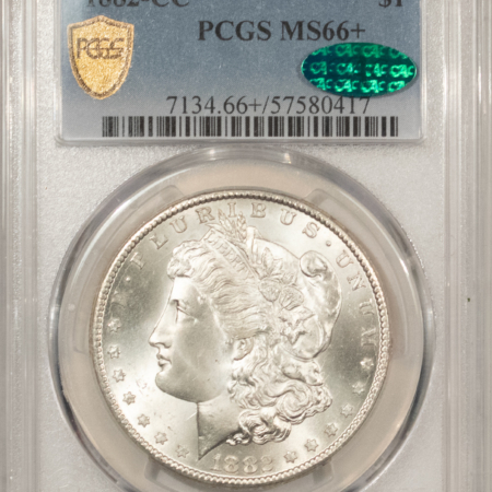 CAC Approved Coins 1882-CC $1 MORGAN DOLLAR – PCGS MS-66+ CAC, BLAZING WHITE, SUPERB GEM QUALITY!