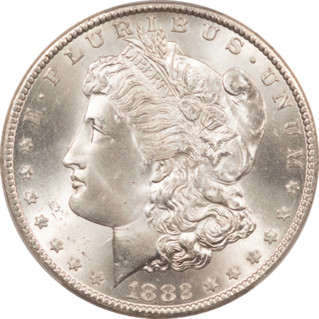 CAC Approved Coins 1882-CC $1 MORGAN DOLLAR – PCGS MS-66+ CAC, BLAZING WHITE, SUPERB GEM QUALITY!