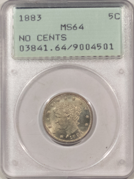 Liberty Nickels 1883 LIBERTY NICKEL, NO CENTS – PCGS MS-64, 66 QUALITY! RATTLER, SUPER PQ!