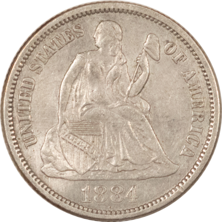 Dimes 1884 SEATED DIME LOVE TOKEN “LM” – HIGH GRADE & GRAPHIC!