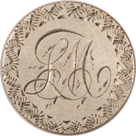 Dimes 1884 SEATED DIME LOVE TOKEN “LM” – HIGH GRADE & GRAPHIC!