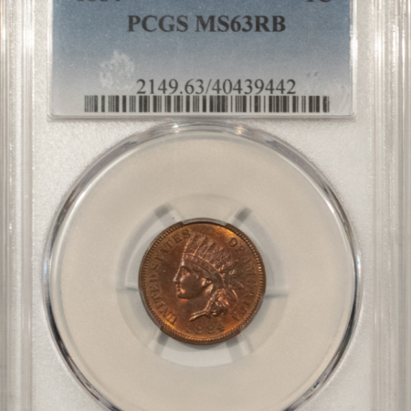 Indian 1884 INDIAN CENT – PCGS MS-63 RB, PRETTY & PREMIUM QUALITY!