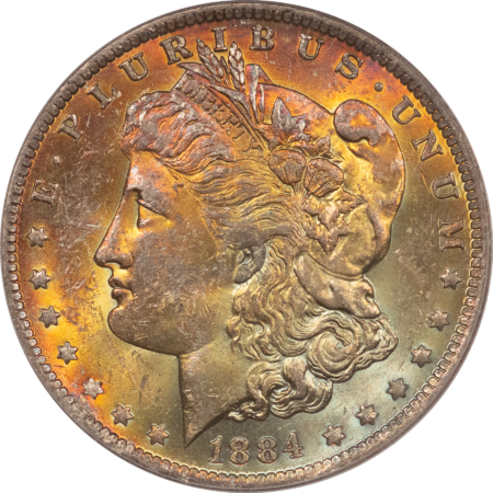 Dollars 1884-O $1 MORGAN DOLLAR – PCGS MS-61, GORGEOUS TONING!