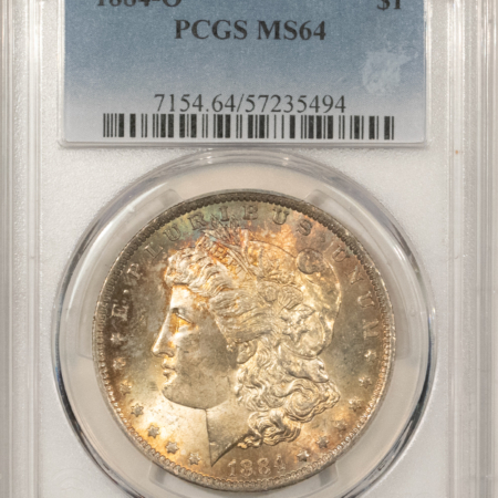 Dollars 1884-O $1 MORGAN DOLLAR – PCGS MS-64, VERY PRETTY!