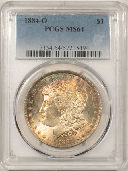 Dollars 1884-O $1 MORGAN DOLLAR – PCGS MS-64, VERY PRETTY!