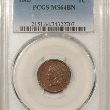 Indian 1885 INDIAN CENT – PCGS MS-64 BN, PRETTY & PREMIUM QUALITY!