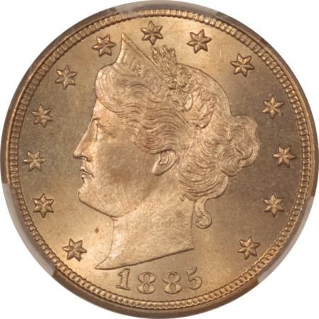 CAC Approved Coins AMAZING & RARE 1885 LIBERTY “V” NICKEL, CACGS MS-66+, GORGEOUS & PQ-LOOKS MS-67!