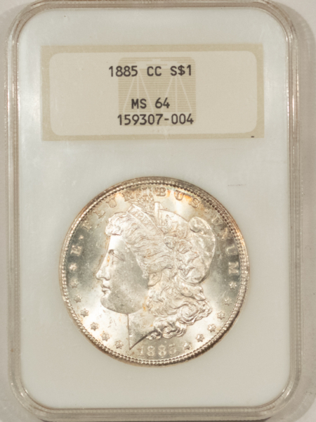 Dollars 1885-CC $1 MORGAN DOLLAR – NGC MS-64, OLD FATTY! PREMIUM QUALITY! CARSON CITY!