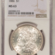 Dollars 1886 $1 MORGAN DOLLAR – ANACS AU-58 DETAILS, CLEANED!