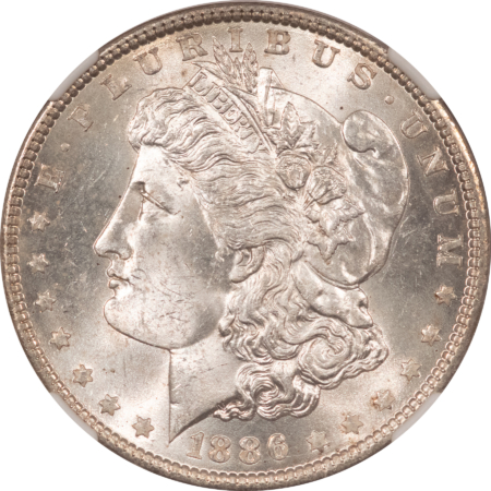 Dollars 1886 $1 MORGAN DOLLAR – NGC MS-63, WHITE!
