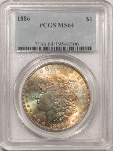 Dollars 1886 $1 MORGAN DOLLAR – PCGS MS-64, CUTE TONING!