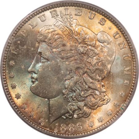 Dollars 1886 $1 MORGAN DOLLAR – PCGS MS-64, CUTE TONING!