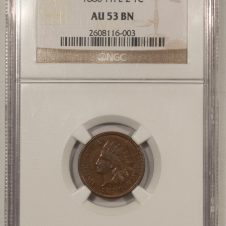 Indian 1886 INDIAN CENT, TYPE 2 – NGC AU-53 BN
