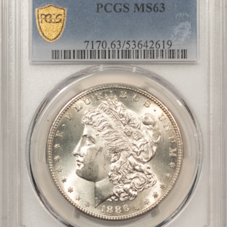 Dollars 1886-S $1 MORGAN DOLLAR – PCGS MS-63, BLAST WHITE!