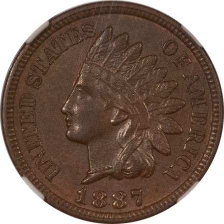 Indian 1887 INDIAN CENT – NGC MS-62 BN