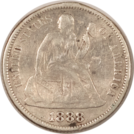 Dimes 1888 SEATED DIME LOVE TOKEN “MAE” – HIGH GRADE & ORNATE!