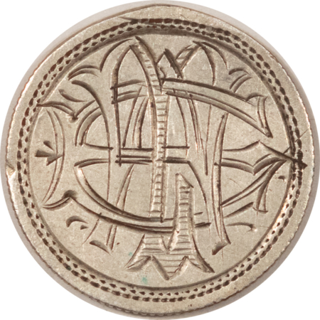 Dimes 1888 SEATED DIME LOVE TOKEN “MAE” – HIGH GRADE & ORNATE!