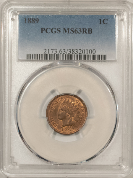 Indian 1889 INDIAN CENT – PCGS MS-63 RB, CHOICE!