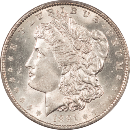 Dollars 1891 $1 MORGAN DOLLAR – PCGS MS-63, WHITE AND FLASHY!