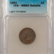 Indian 1891 INDIAN CENT, MINT ERROR – PCGS AU-50, STRUCK 30% OFF CENTER, GREAT ERROR!