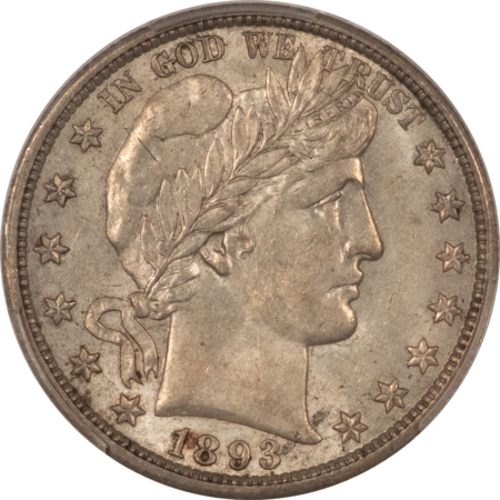 Barber Halves 1893-O BARBER HALF DOLLAR – PCGS AU-58 CAC, PQ ORIGINAL BEAUTY! ONLY 8 CAC!