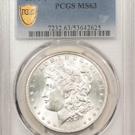Dollars 1894-S $1 MORGAN DOLLAR – PCGS MS-63, BLAZING WHITE!
