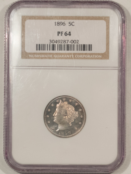 Liberty Nickels 1896 PROOF LIBERTY NICKEL – NGC PF-64 ATTRACTIVE & LOOKS GEM!