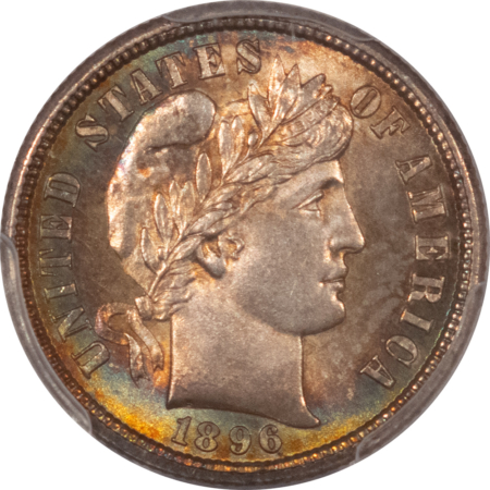 Barber Dimes 1896-S BARBER DIME – PCGS MS-65, VERY PRETTY & RARE!