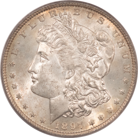 Dollars 1897 $1 MORGAN DOLLAR – PCGS MS-64 NICE ORIGINAL, BETTER DATE