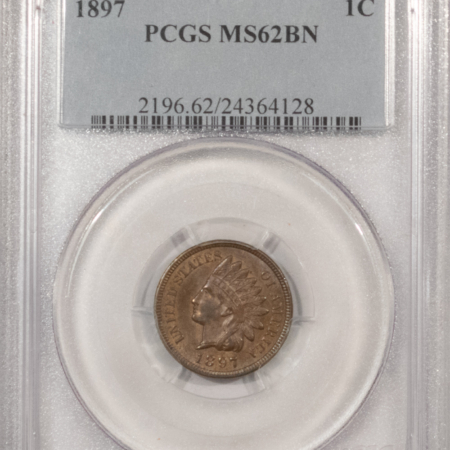 Indian 1897 INDIAN CENT – PCGS MS-62 BN, CHOICE!