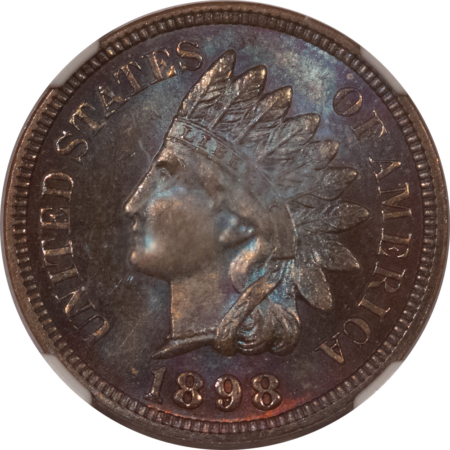Indian 1898 INDIAN CENT – NGC MS-63 BN, VERY PRETTY!