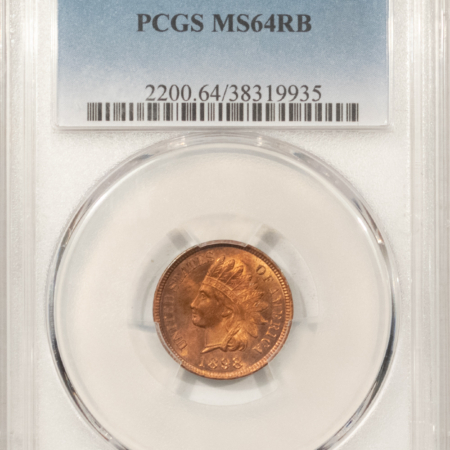 Indian 1898 INDIAN CENT – PCGS MS-64 RB, LOOKS GEM! PREMIUM QUALITY!
