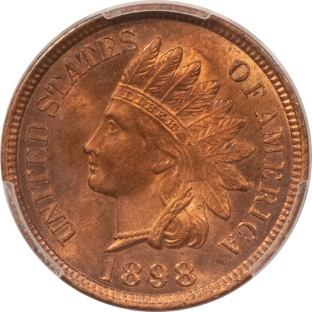 Indian 1898 INDIAN CENT – PCGS MS-64 RB, LOOKS GEM! PREMIUM QUALITY!