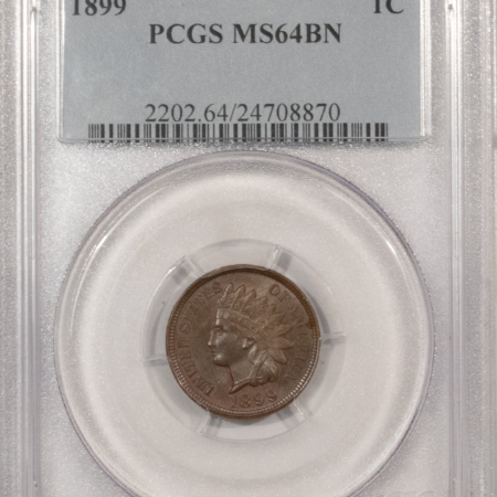 Indian 1899 INDIAN CENT – PCGS MS-64 BN, PRETTY & PREMIUM QUALITY!