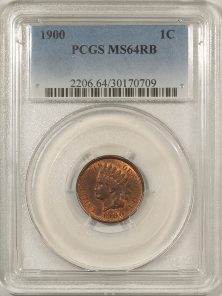 Indian 1900 INDIAN CENT – PCGS MS-64 RB, ATTRACTIVE!