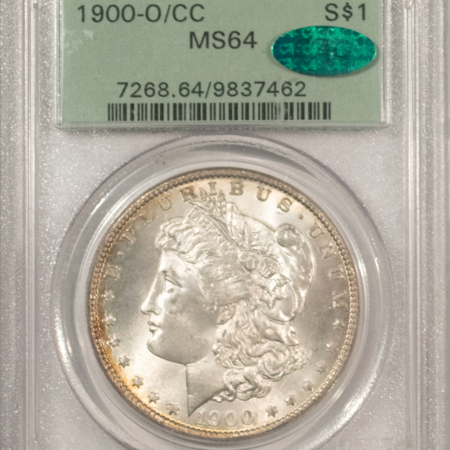 CAC Approved Coins 1900-O/CC $1 MORGAN DOLLAR – PCGS MS-64, OLD GREEN HOLDER, PQ & CAC APPROVED!