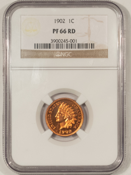Indian 1902 PROOF INDIAN CENT – NGC PR-66 RD, FIERY RED & PREMIUM QUALITY!