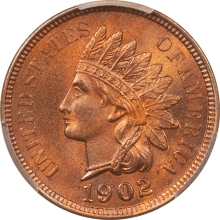 Indian 1902 INDIAN CENT – PCGS MS-64 RB, PRETTY & PQ!
