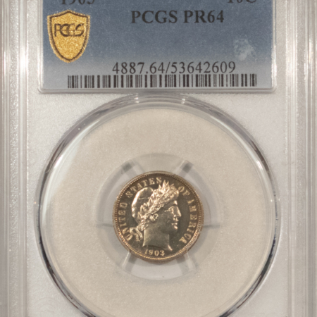 Barber Dimes 1903 PROOF BARBER DIME – PCGS PR-64, FLASHY & PREMIUM QUALITY!