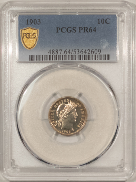 Barber Dimes 1903 PROOF BARBER DIME – PCGS PR-64, FLASHY & PREMIUM QUALITY!