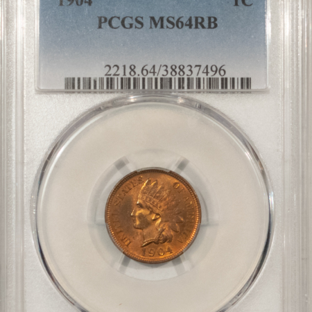 Indian 1904 INDIAN CENT – PCGS MS-64 RB, PREMIUM QUALITY!