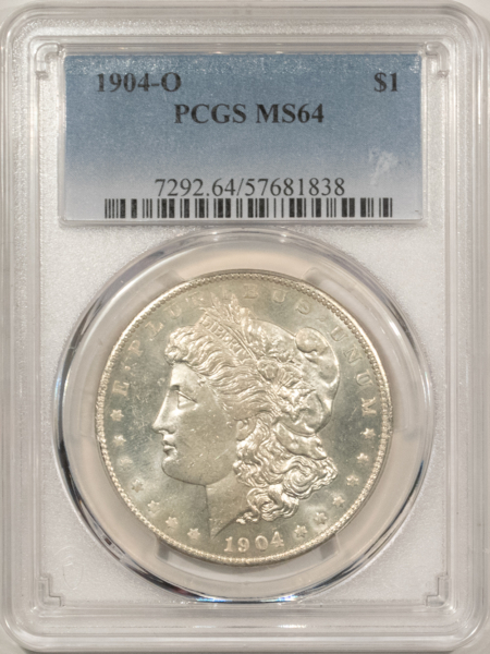 Dollars 1904-O $1 MORGAN DOLLAR – PCGS MS-64, SEMI-PL FLASHY!!