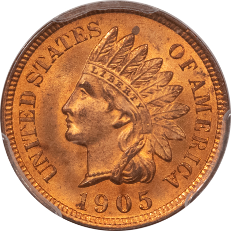 Indian 1905 INDIAN CENT – PCGS MS-64 RD, FIERY RED, PREMIUM QUALITY!