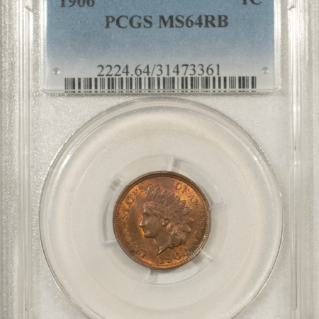 Indian 1906 INDIAN CENT – PCGS MS-64 RB, PRETTY, PREMIUM QUALITY!